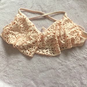Peach Pattern Swimsuit Top